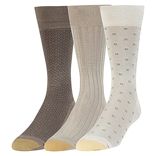 GOLDTOE mens Dress Crew Socks, 3 Pairs