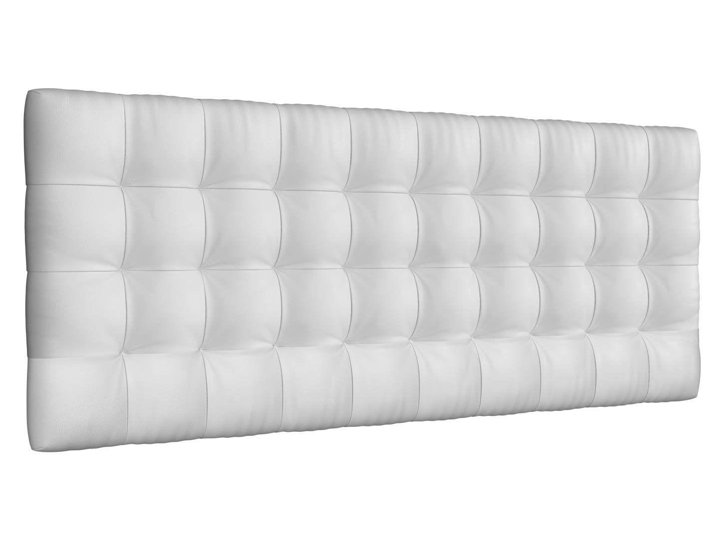 LA WEB DEL COLCHON Cabecero de Cama Manhattan Tapizado | Cama de 105 (115 x 70 cms) Blanco Polipiel | Cabezal Cama Elegante | Cabeceros Acolchados 8 cm Grosor
