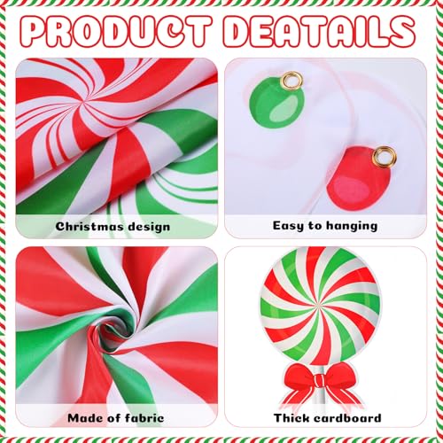 Image of Funrous Door Banner Party Decor Porch Banner Door Sign Set Photo Booth Props Backdrops for Birthday Baby Shower Outdoor Indoor House Porch Decorations(Red,Christmas)