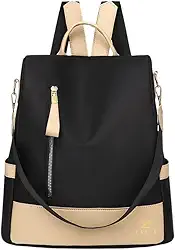 Mochila Feminina Antifurto Pequena Impermeável Casual Reforçada Alça De Ombro Viagem Escolar Trabalho Moda Confortável Leve E DuráveL Detalhes Em Couro - ZAFIN