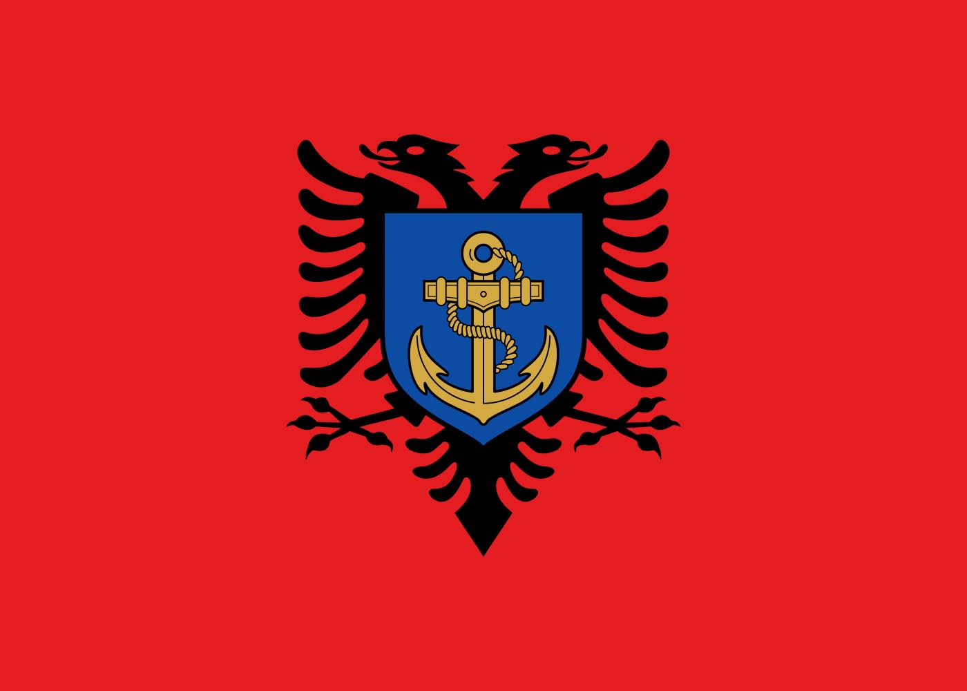 Drapeau des Forces Navales Albanaises grand format pour cérémonies et collections