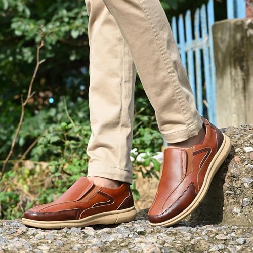 Image of Centrino Office Loafers for Man | Casual Shoes for Men Stylish | Slip-On with Cushioned Insole | Lightweight Comfortable | Loafer Shoes for Men | Hand-Stitched Moccasin Design | Mens Shoes Professional (9517)