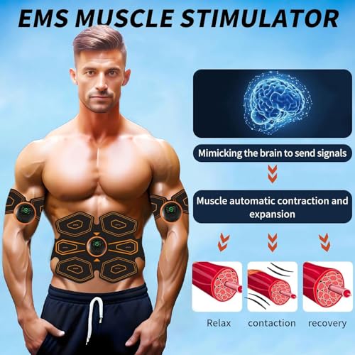 COODAY EMS Bauchtrainer Pro,Elektro Stimulationsgerät Muskeln, Muskelaufbau,EMS Trainer, EMS Fitness Training,gezielten Stimulation der Arm & Bein Muskulatur