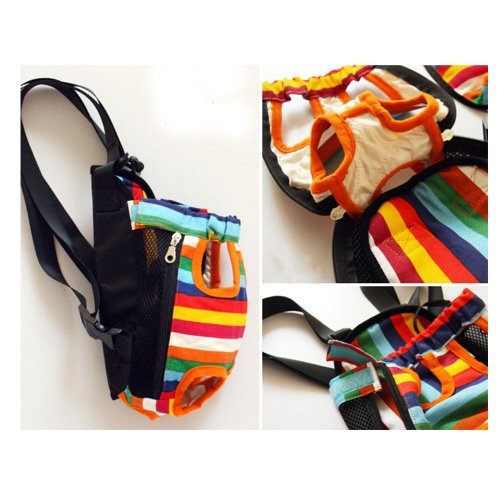 Mallofusa Xl Extra Large Size Colorful Stripe Pattern Dog Pet Carrier Legs Out Front Bag Dog Backpack For Cat #TOP1