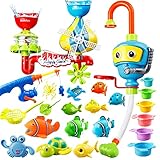 Spritzfischspielzeug und Aufziehspielzeug: Spritzspielzeug für den Badespaß. Drehen Sie einfach die kleine Schildkröte im Uhrzeigersinn und lassen Sie sie im Wasser los, dann schwimmt sie in der Wanne.