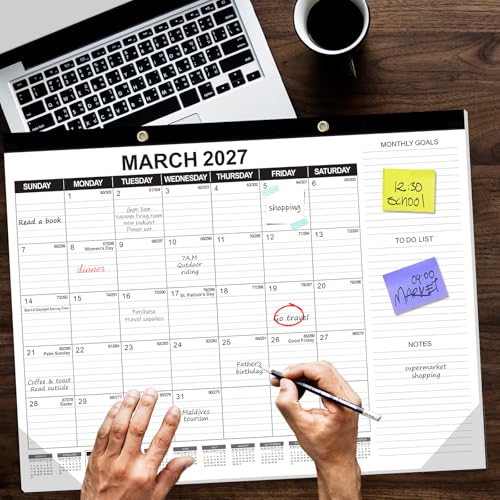 Image of GuassLee Large Desk Calendar 2026,22 inch x 17 inch Desktop Wall Calendar 19 Months Planner Runs from Jun. 2026 to Dec. 2027 with Julian Date To-do & Notes Monthly Goals for School Home Office