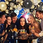 RUBFAC 130pcs Black and Gold Balloons, Black Metal Gold and Metallic Confetti Gold Balloons for 2026 New Year Graduation Class Decorations Retirement Party Baby Shower Wedding Birthday Anniversary - Image 5