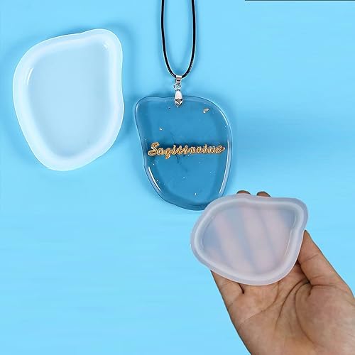 Miniatura 3 de FineInno Molde de resina irregular, molde de silicona con gota de agua, molde de fundición colgante para joyería epoxi, ágata de cristal, geoda,