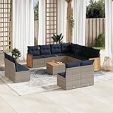 Design modulaire flexible : cet ensemble de meubles de jardin de 12 pièces offre une capacité de charge maximale de 110 kg par siège et se compose de 1 table, 1 banc d'angle, 8 bancs centraux et 2 canapés d'accoudoir. La construction modulaire permet des agencements flexibles, idéal pour n'importe quelle terrasse ou balcon.