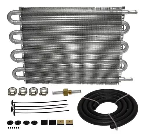 Catálogo de Radiadores de aceite que puedes comprar esta semana. 47 DEKITA Enfriador de Aceite de Transmisión de Aluminio de 8 Filas, Tubo Universal de 6 Pasos, Kit de Enfriador de Transmisión de Aletas