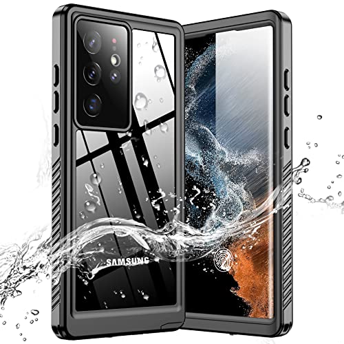 Image of Thermoplastic Polyurethane For Samsung Galaxy S22 Ultra Case Waterproof|Built In Screen Protector 360 Full Body Heavy Duty Shockproof Ip68 Waterproof Galaxy S22 Ultra Case 6.8 Inch Black