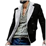 BBestseLTY Mantel 102 Herren Männer Plus Größe Leichter Herbstmantel Reverskragen Langarm Gepolsterte Lederjacke Vintage Verdicken Mantel Schaffelljacke Mit Fell Innen Herren