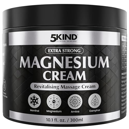 5Kind Extra Strong Magnesium Cream 10.1 fl oz - Neuropathy Nerve Relief Cream - Lotion for Restless...