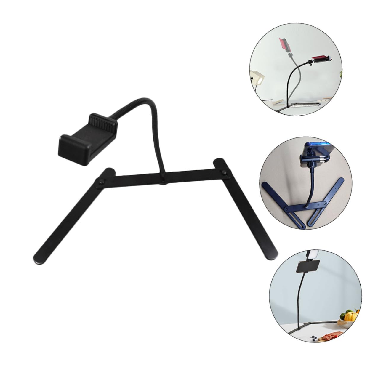 Homoyoyo Supporto Treppiede con Base Antiscivolo e Regolazione Angolare Telefono Sospensione per Streaming e Riprese Design Ergonomico Schiena e Cervicale