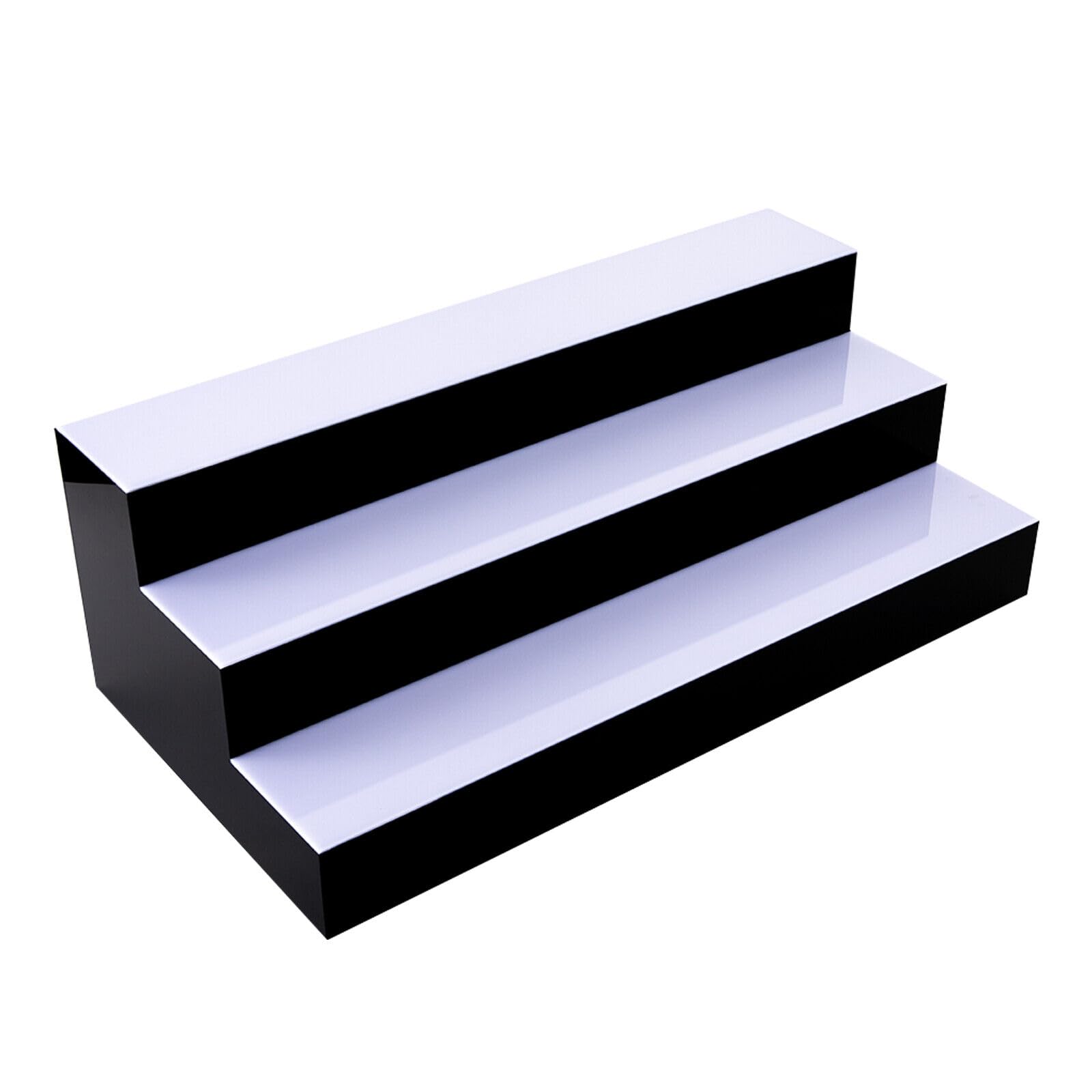 LYNICESHOP Liquor Bottle Display Shelf, 3 Step Tier 24" LED Lighted Shelves Illuminated Liquor Bottle Display & Remote, Home Bar Drinks Lighting Shelves Illuminated Bottle Shelf