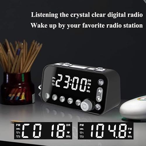 Dcot Bedside Alarm Clock Dab/Fm Radio Digital Led Clock Large Alarm Clock Dual Usb Radio Sleep Timer Radio Clock #TOP1