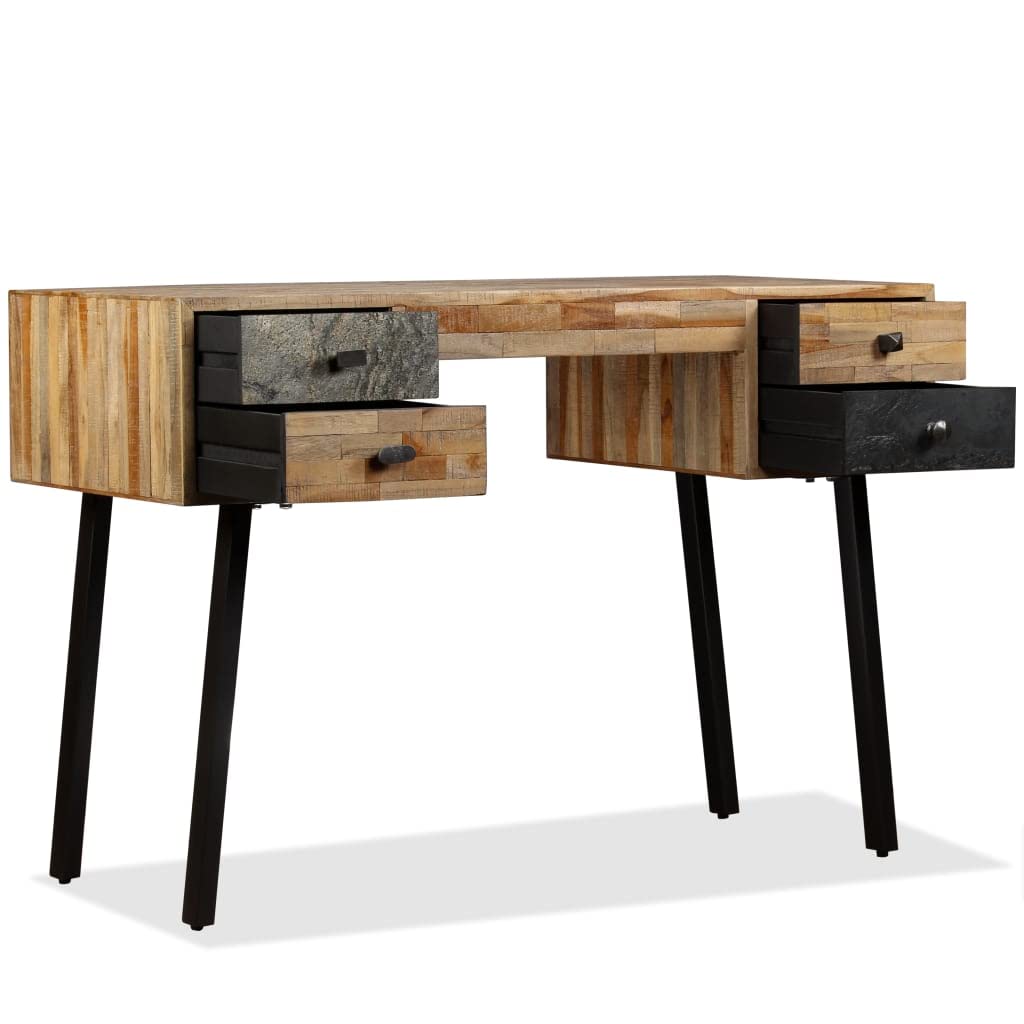 Tavolo Soggiorno Scrivania Salvaspazio Banco Da Lavoro Tavolo Consolle Scrivania in Legno Massello di Teak di Recupero 110x50x76 cm per Camera Da Letto Studio Soggiorno Sala Studio