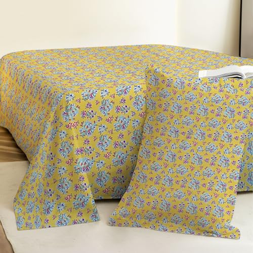 Image of Weave & Decor Cotton Bedsheet for Single Bed 90x60 Inches Soft and Breathable, Includes 1 Pillow Cover 20x30 Inches