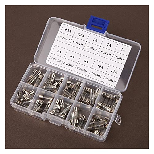 Kit de fusibles de tubo de vidrio rápido 5 x 20 mm, 100 piezas miniatura 2