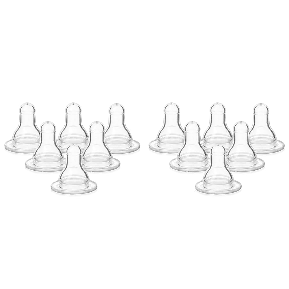 Classic BPA-Free Silicone Fast Flow Nipples 6 Pack & Medium Flow Nipples 3 Months+