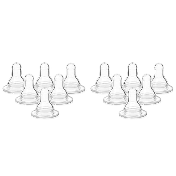 Classic BPA-Free Silicone Fast Flow Nipples 6 Pack & Medium Flow Nipples 3 Months+
