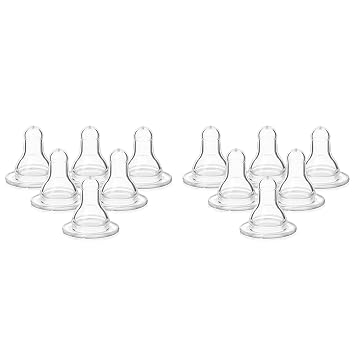 Classic BPA-Free Silicone Fast Flow Nipples 6 Pack & Medium Flow Nipples 3 Months+