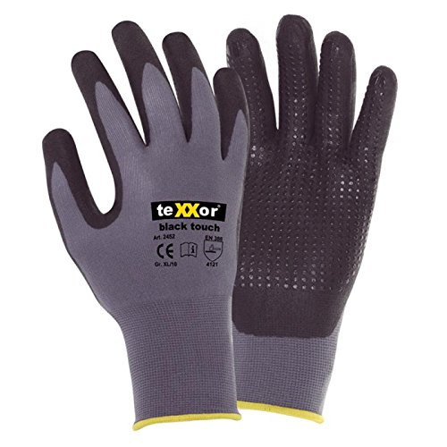 Texxor black touch nylonowe r?kawice do haftowania/r?kawice monta?owe z wypustkami 2452 rozmiar XXL (11)