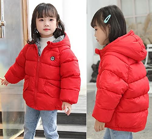 Toddler Fall Jackets Winter Coats with Hood Light Plaid Lined Puffer Jacket for Boys Girls Zip Up Windproof Outerwear Pockets4