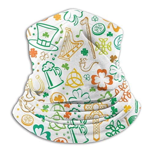 Braga Cuello Moto Calentador de Cuello Deporte Calentador Pasamontañas Polar Multifuncional Máscara Multifunction Neck Scarf, St Patricks Day Colorful Flags Winter Ski Neck Cover Face Mask Warmer fo