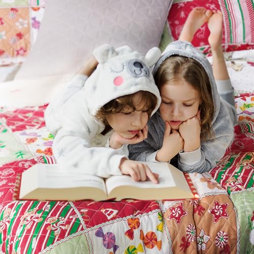 Image of Bedsure Christmas Quilts Queen Size, Red Christmas Comforter Bedding Set