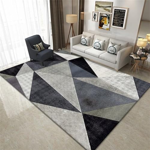 Alfombras pasillo gris de pelo corto en formato rectangular de 100x160 cm 2