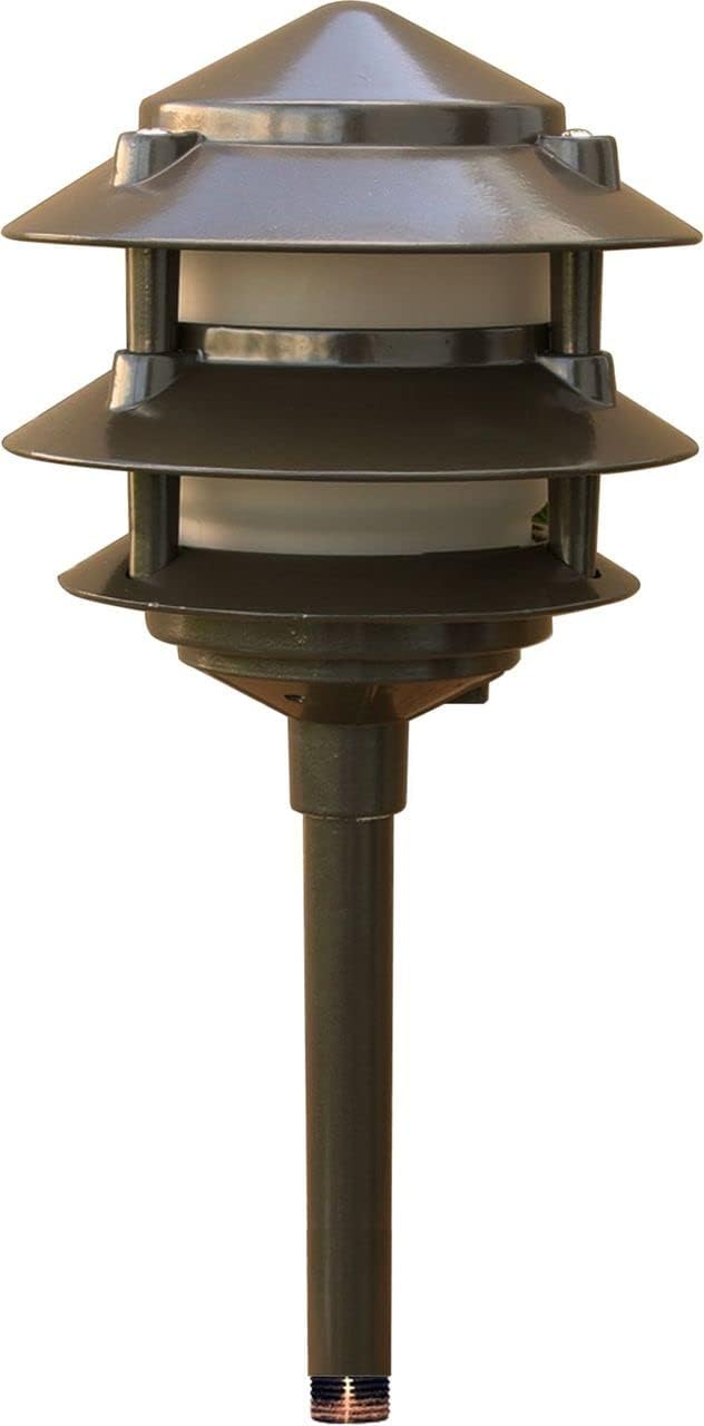 LV102-BZ Pagoda Fixture, 3 Tier 20W 12V Jc, Black Finish