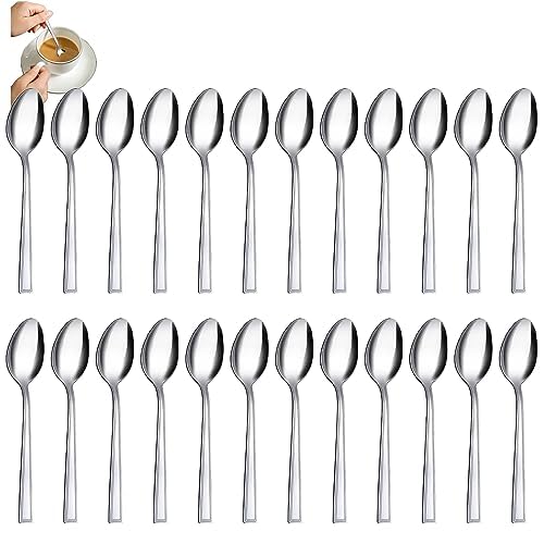 Hunnycook 24 PCS 6.4" Spoon Silverware, Stainless Steel