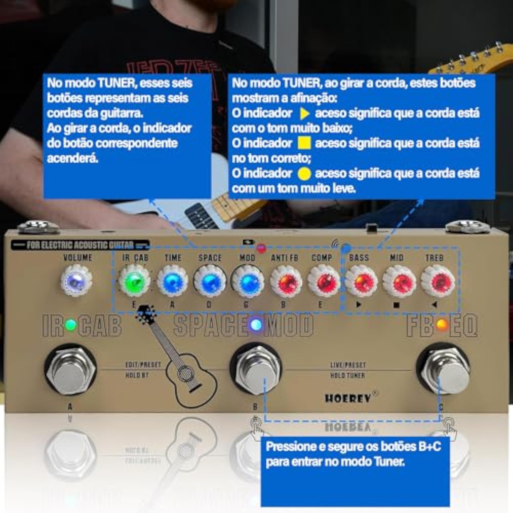 M-VAVE CUBE BABY Multi-Effects Pedal for Acoustic Guitar