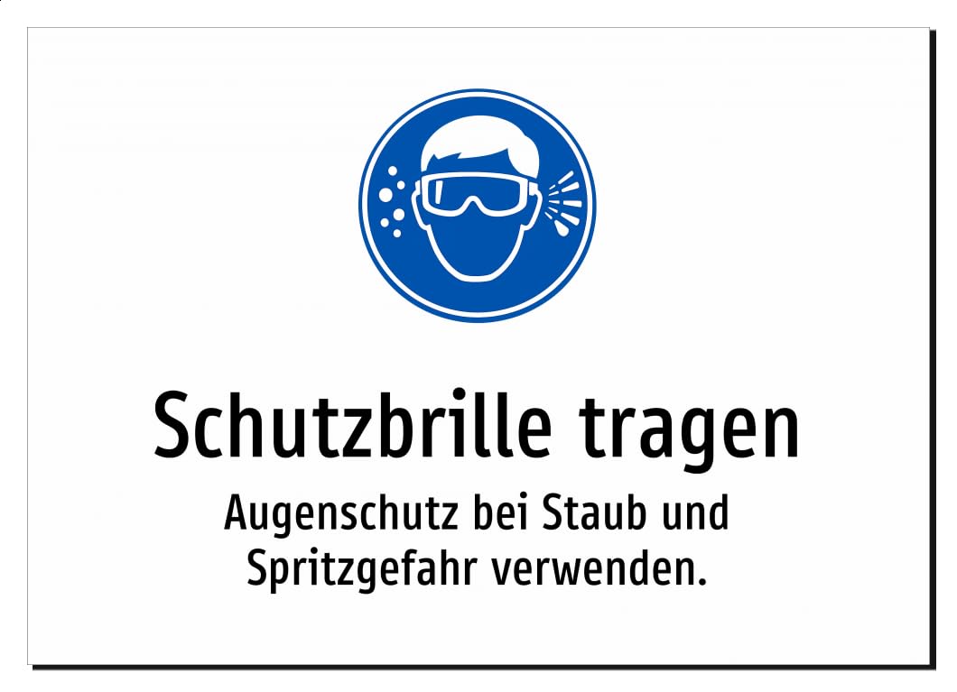 36839-DE-S-13 | Schutzbrille tragen - Augenschutz bei Staub und | Aufkleber A2, 594 x 420mm | mit Symbolgrafik und Text