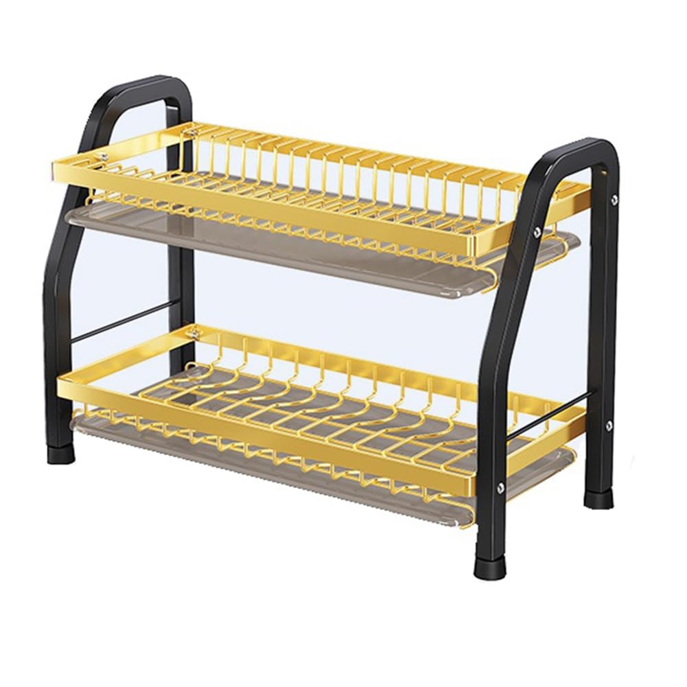 Histeaa Kitchen Countertop Bowl Rack Double-Layer Tableware Storage Rack Multifunctional Integrated Bowl Rack,
