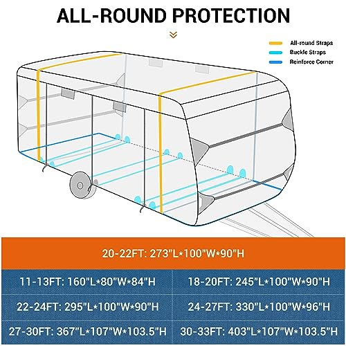 Vigorvan VGV-116 7 Layers Top Rv Travel Trailer Cover Fits 20'-22' Motorhome thumb #5