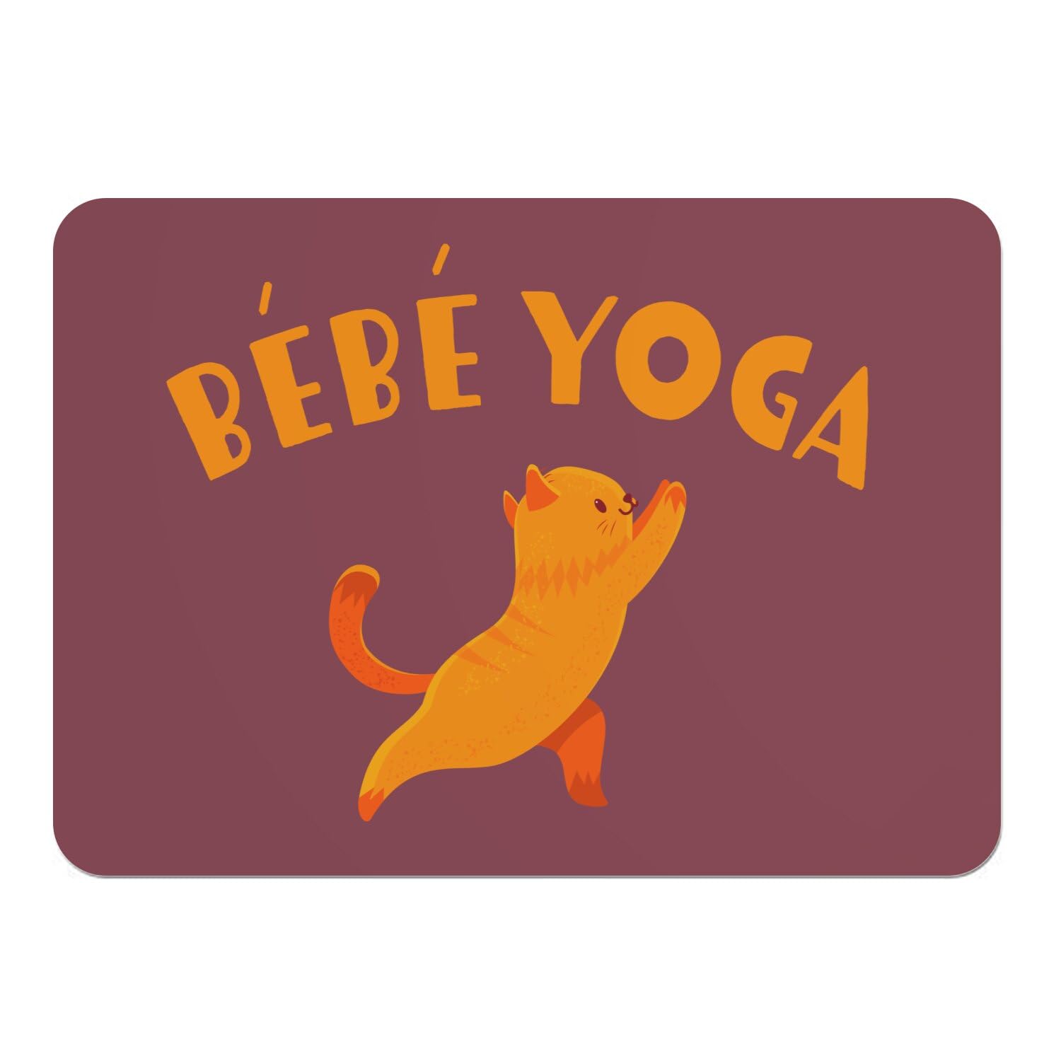 Set de table rouge en liège lot de 4 napperons chat yoga grand format 39x28 cm
