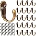 Produktbild JEFHOMKIT 20 Stück Kleiderhaken zur Wandmontage, einzelne Zinken, Kleiderhaken, Handtuchhaken mit 40 Stück Schrauben, robuste Metall-Wandhaken zum Aufhängen von Mantel, Handtuch, Hut, Taschen