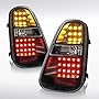 Autozensation Compatible with Mini Cooper S 2005-2006, Black LED Turn Signal Parking Rear Brake Lamps Tail Lights, L+R Pair Taillight Assembly