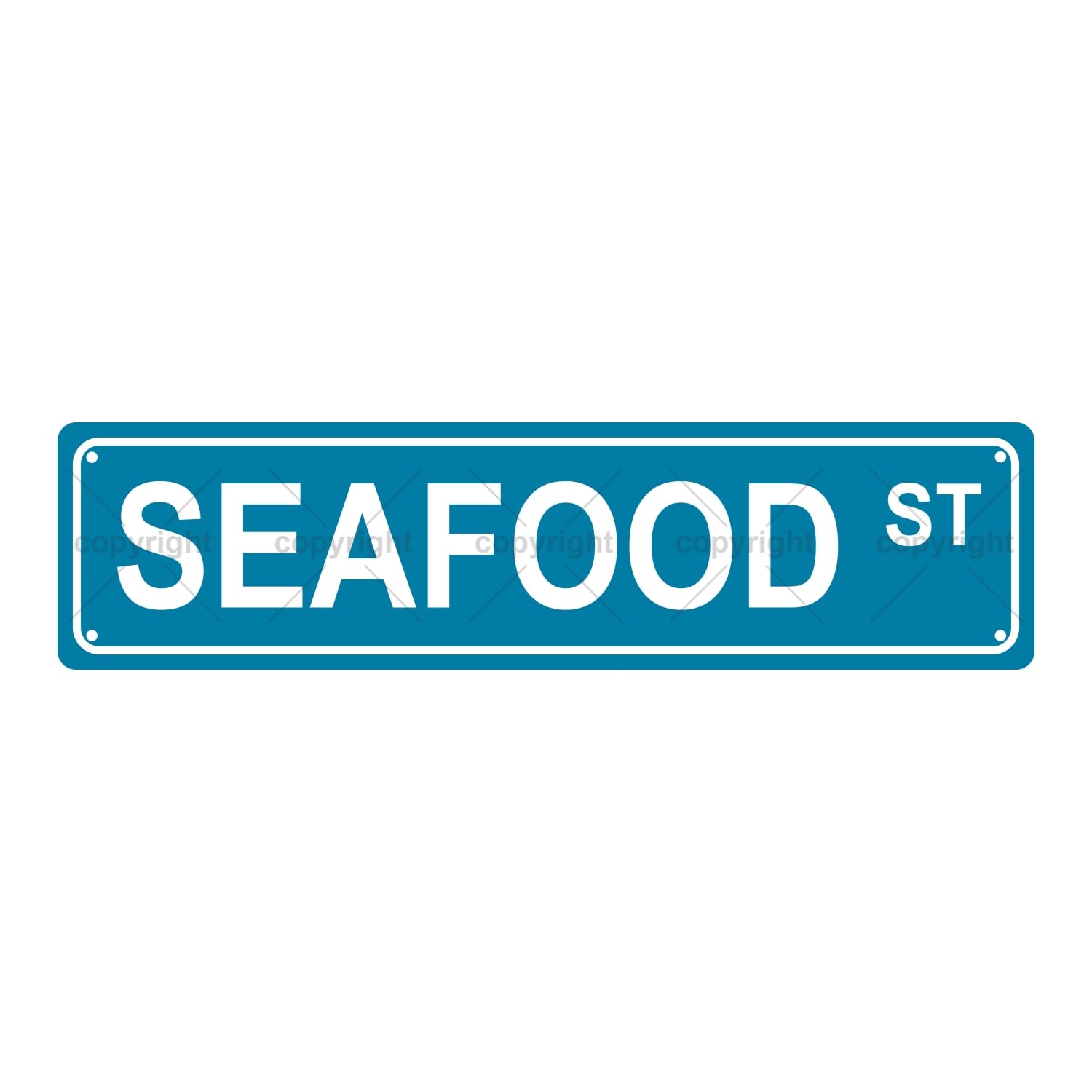 Seafood St Eating Metal Tin Street Sign Bar Cafe Garage Cave Home Room Wall Bathroom Farmhouse Garden Porch Patio Decor,4x16 Inch