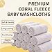 MUKIN Baby Washcloths Set - 12 Pack 12x12 Inches Microfiber Coral Fleece Face Towel for Newborns, Infant, Toddlers or Kids. Ultra Soft and Absorbent wash Cloth for Baby (Gray)