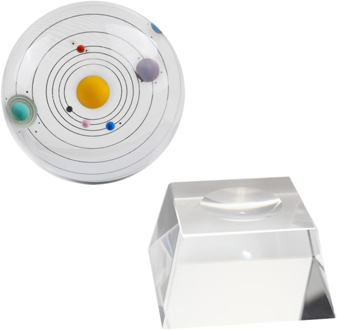 Solar System Crystal Ball Decor with Engraved Planets and Unique Decorative Accessory for Home Classroom and Gift Giving