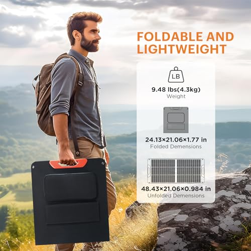 Zoupw ZOUPW-F100W 100W Portable Solar Panel, 100 Watt 20V Monocrystalline Foldable Solar Charger thumb #1