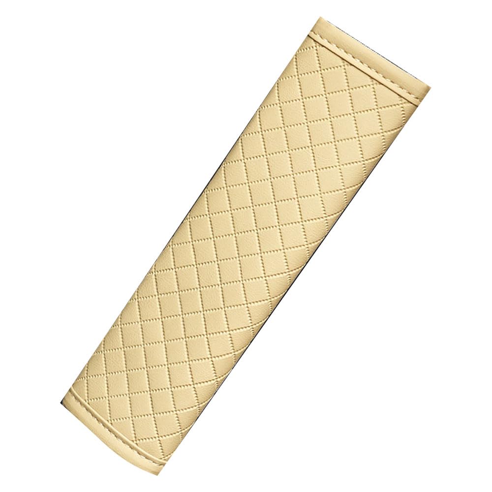 bairuibin Car Seat Belt Pad Cover for BYD Dolphin (EV 2023-2025 2026), Quilted Seatbelt Shoulder Strap Cushion, Soft Auto Harness Protector, Prevents Neck Rubbing & Chafing,Beige