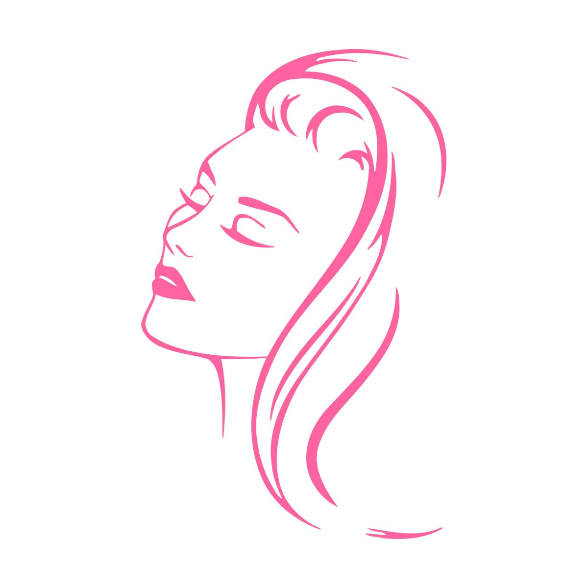 Sexy Girl Hair Hairstyle Wall Decal Beauty Salon Vinyl Wall Stickers for Barbershop Home Decoration for Living Room Art Small - 35x57cm — image 1