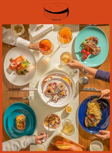 Sweese-Porcelain-Dinner-Plates-11-Inch-Dinner-Plates-Set-of-6-Dishwasher-Microwave-Oven-Safe-Azure-Dreamscape-Color Sweese Porcelain Dinner Plates 11 Inch Dinner Plates Set of 6 Dishwasher Microwave Oven Safe Azure Dreamscape Color