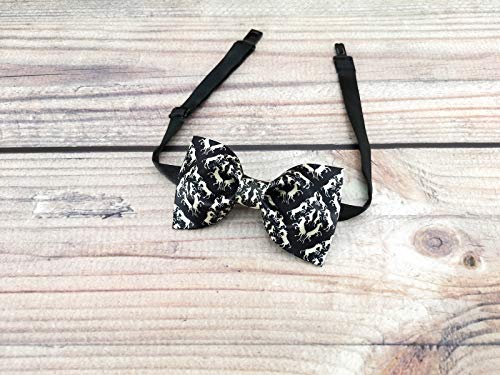 Image of GUUNIEE Men's Satin Silk Racehorse Bow Ties Pre-tied Solid Horse Racing Bowtie
