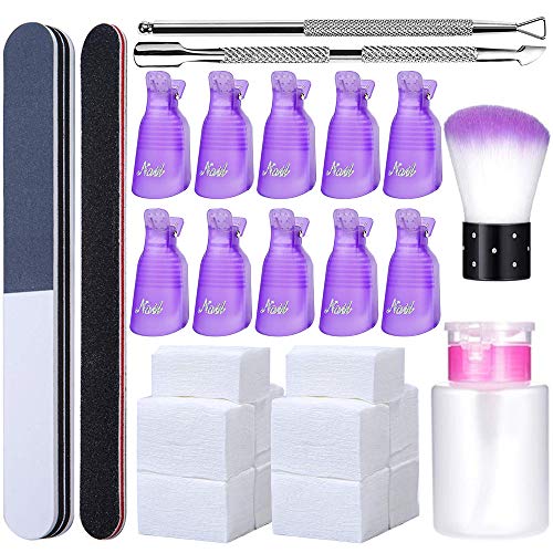 ARPDJK Lot de 10 pinces à ongles en coton, 650 tampons en coton, brosse triangulaire et kit de découpe, bandes de sablage et de polissage, pinceau