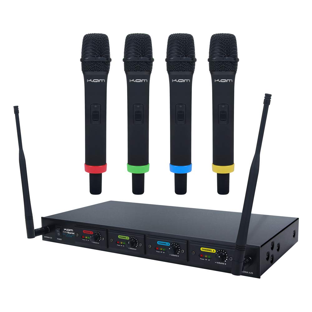 KAM KWM Quartet - UHF Wireless Microphone System (x4 Mics & UHF Receiver)